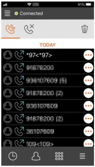 PLATON Self Developed Soft Phone - Checking Call History