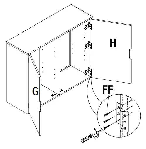 StyleWell JS 3417 A 42 Inch White Storage Hutch - panel 11