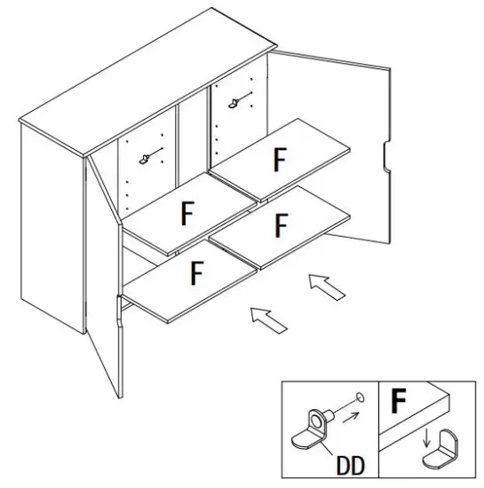 StyleWell JS 3417 A 42 Inch White Storage Hutch - panel 12