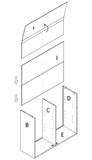 StyleWell JS 3417 A 42 Inch White Storage Hutch - panel 4