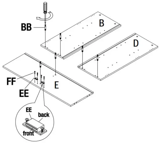 StyleWell JS 3417 A 42 Inch White Storage Hutch - panel