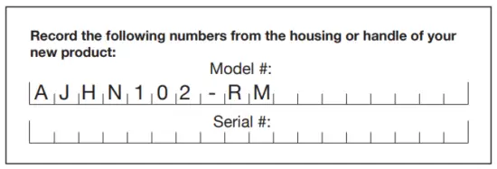 AQUA JOE AJHN102 RM Heavy Duty Indestructible Multi Spray Hose Nozzle - Serial Numbers