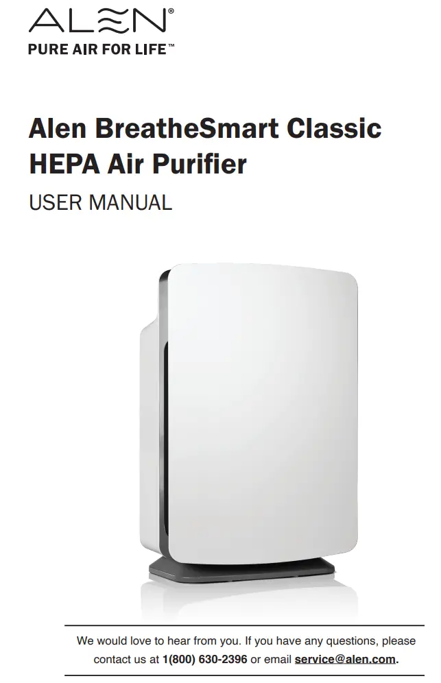 ALEN Breathe Smart Classic HEPA Air Purifier User Manual