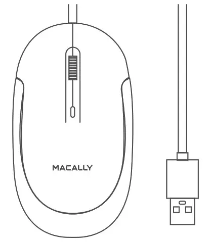 MACALLY UCROCKET 3 Button Optical USB Mouse - Cover
