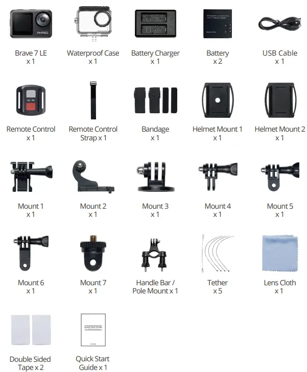 AKASO Brave 7 LE 4K 30FPS 20MP WiFi Action Camera 1