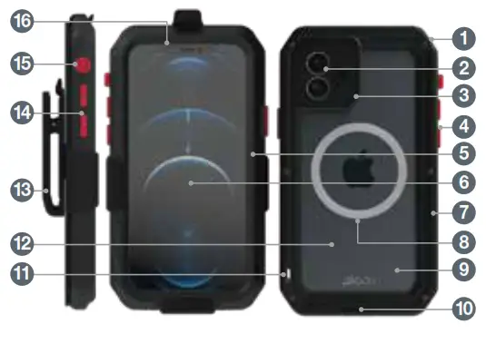 JOY CPA307H aXtion Extreme for iPhone 12 Rugged and Waterproof Case - Fig