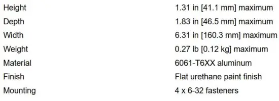 FIG 3 Mechanical Specifications