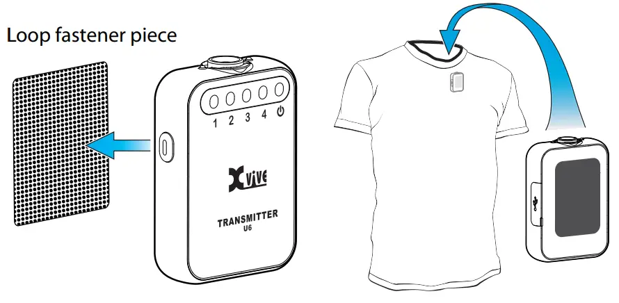 XVIVE 549020 U6 Compact Wireless Mic System - Loop fastener piece