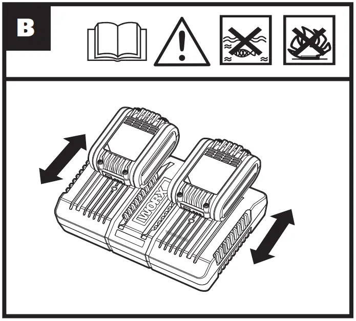 WG583E Dual Battery Brushless Leaf Blower Operation illustration
