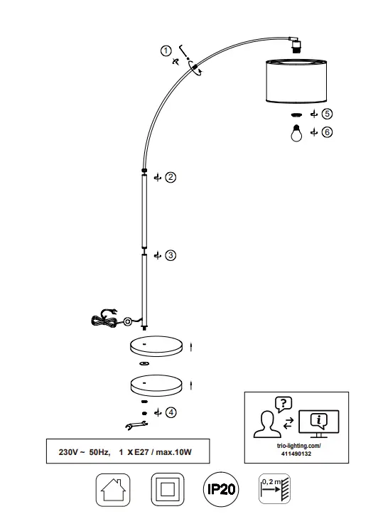 TRIO-411490132-Burton-floor-lamp-black-1-light-source-FIG-1