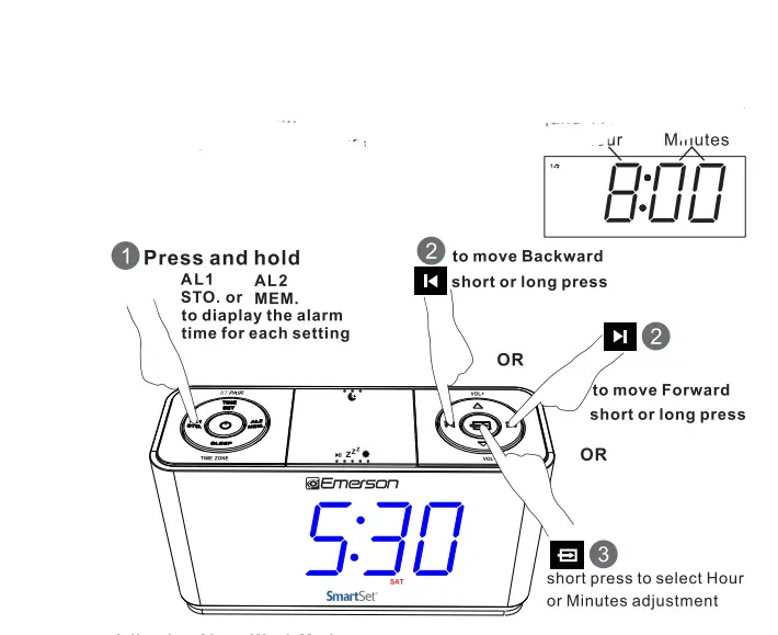 Emerson SmartSet Alarm Clock Radio-8