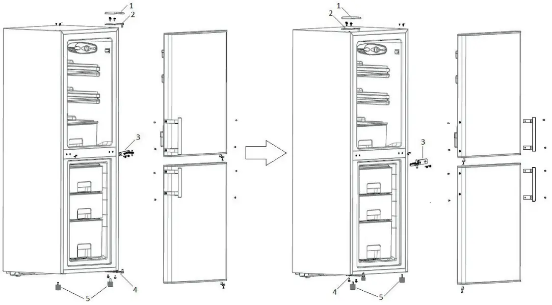 DOMO DO91306C Combination Fridge Freezer - DOOR CONVERSION