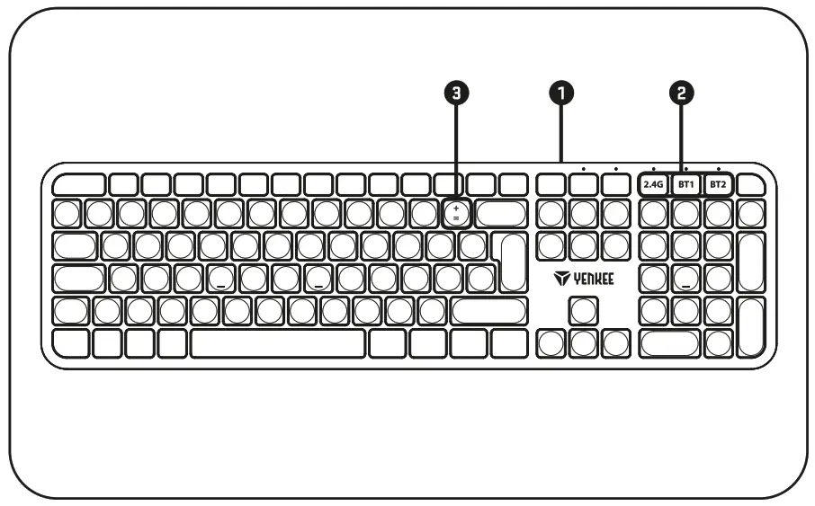 YENKEE YKB 2050 Dual 2.4G+BT Multidevice Wireless Keyboard EGO - 1