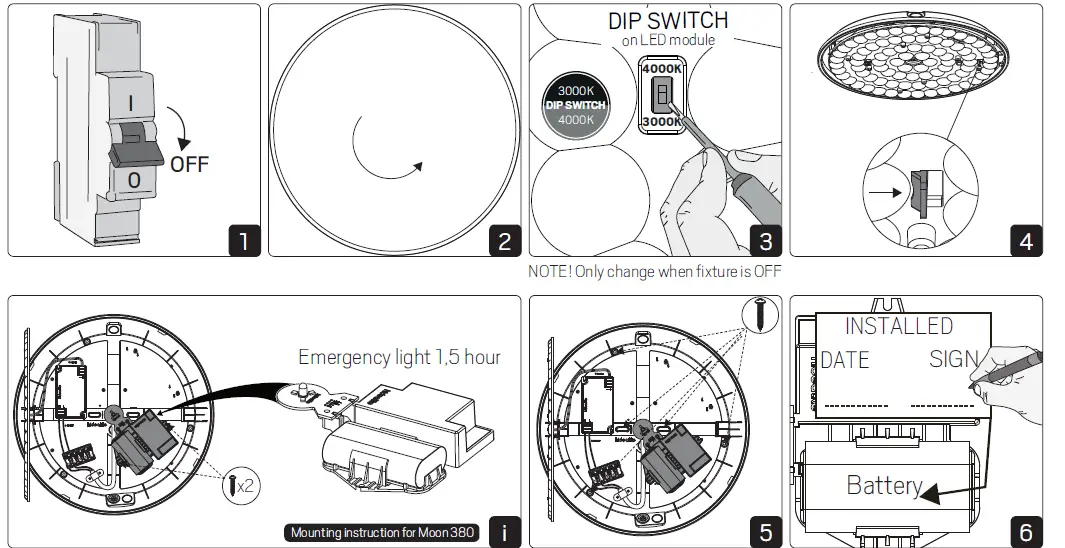 hidealite Moon Slim Ceiling Light 5