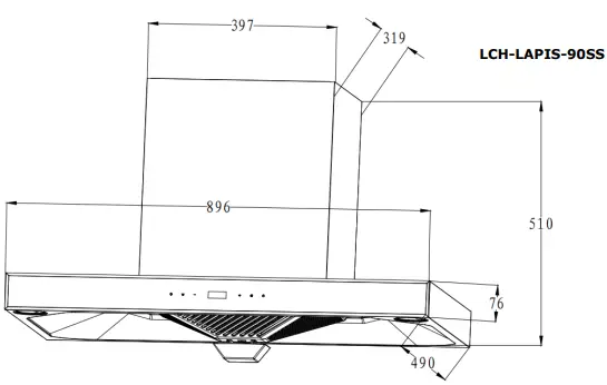 LIVINOX LCH-LAPIS-90SS Hood-FIG2