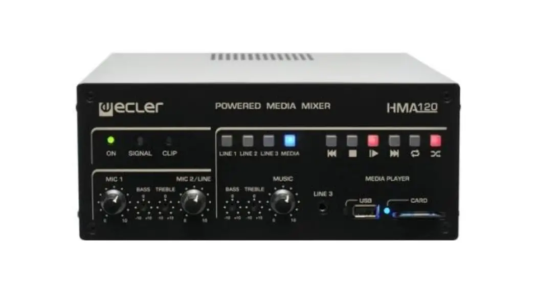 Ecler Hma120 Self-powered Media Mixer User Manual Ecler Hma120 Self-powered Media Mixer User Manual