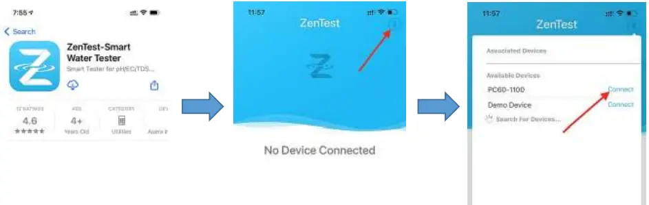 Search “zentest smart APP