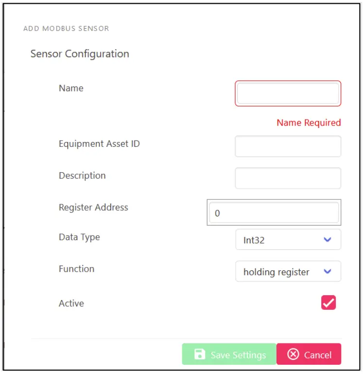 Add Modbus Registers