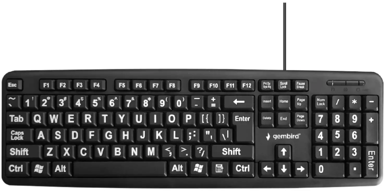 gembird KB-US-103 Standard Keyboard with Big Letters