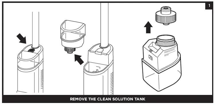 REMOVE THE CLEAN SOLUTION TANK