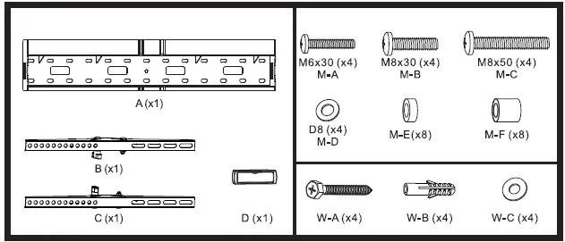 av-link-129.166UK-Tilt-Wall-Mount-Installation-Guide-FIG-1