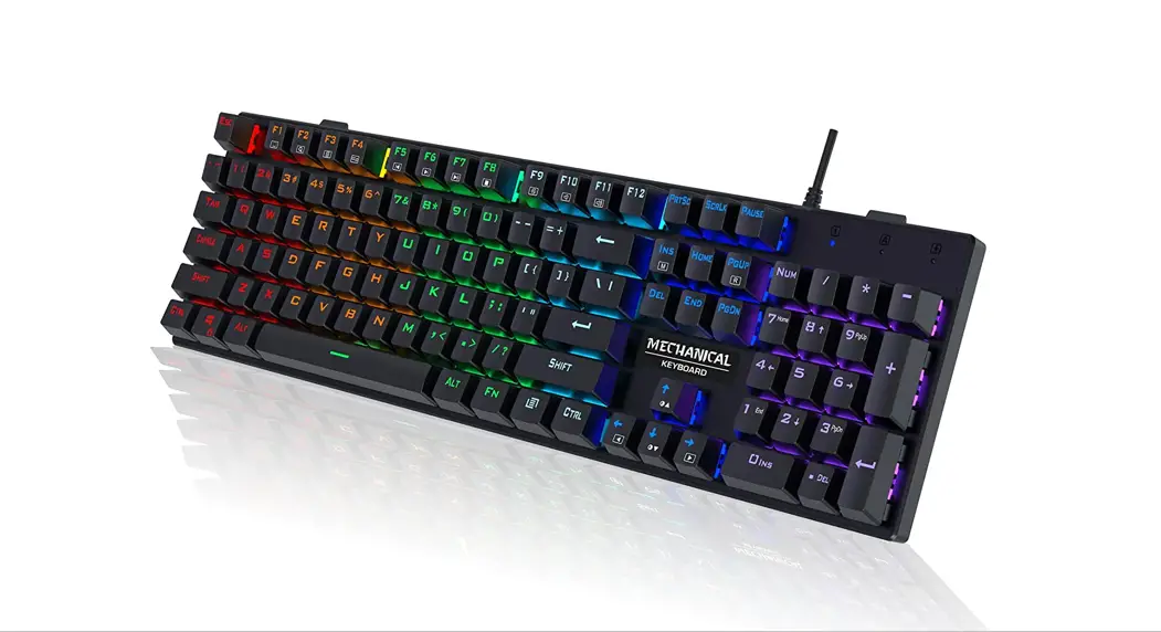 Mechanical Gaming Keyboard,rgb 104 Keys Ultra-slim Rainbow User Manual