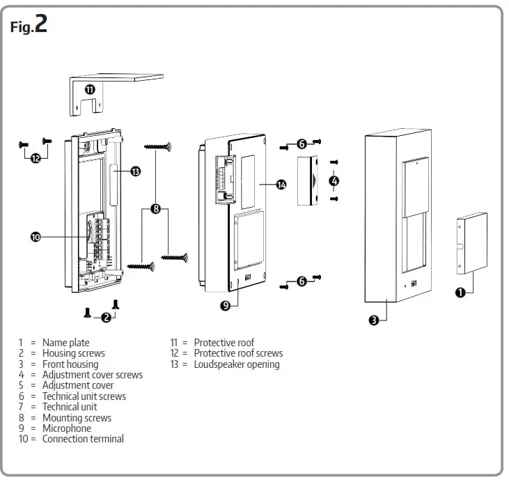 M E ADV 1010 Audio Front Door Station - FIG 1