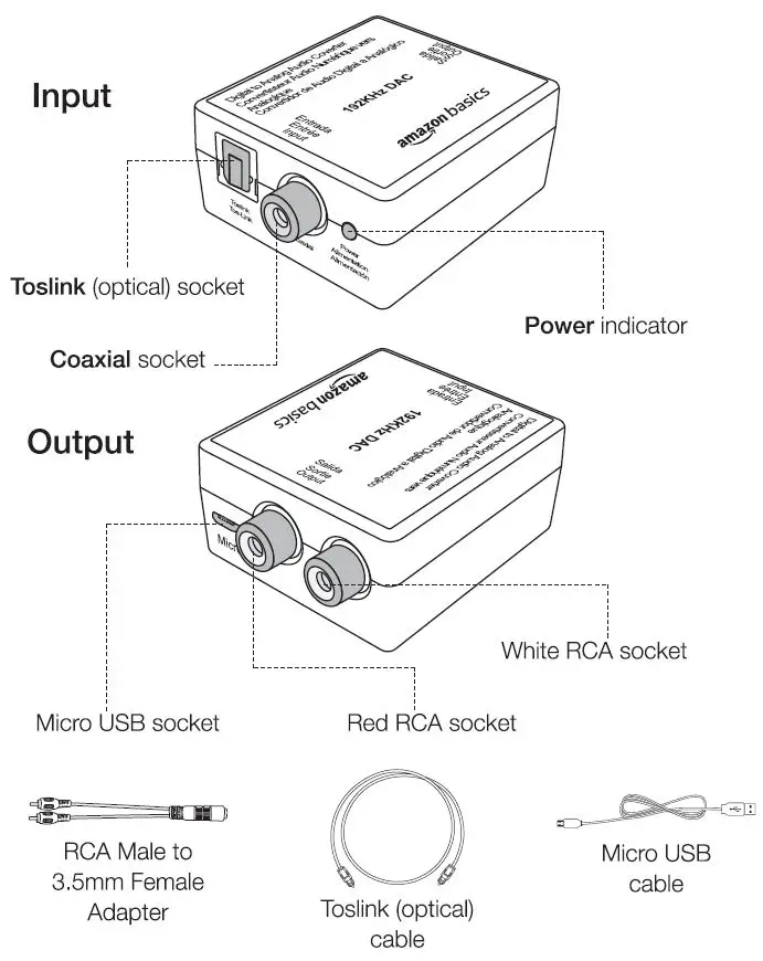 amazon-basics-B08L9M4PK5-192KHz-Digital-Optical-Coax-to-Analog-RCA-Audio-Converter-fig-1