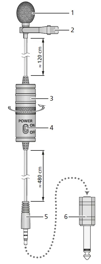 MONACOR-1000875-Travel-Tie-Clip-Microphone-fig-1