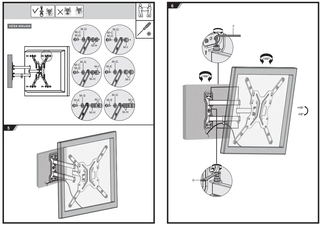 Matchmaster 04MM-TB02X Full-Motion TV Wall Mount - fig 2