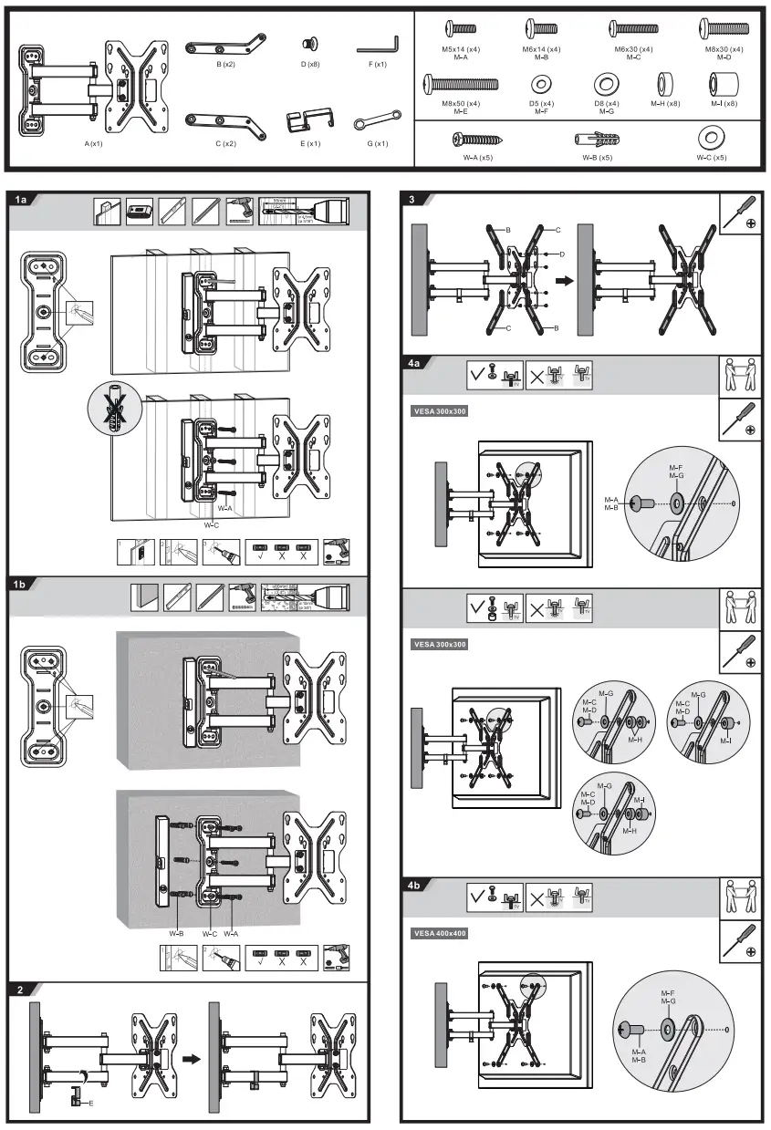 Matchmaster 04MM-TB02X Full-Motion TV Wall Mount - fig 3