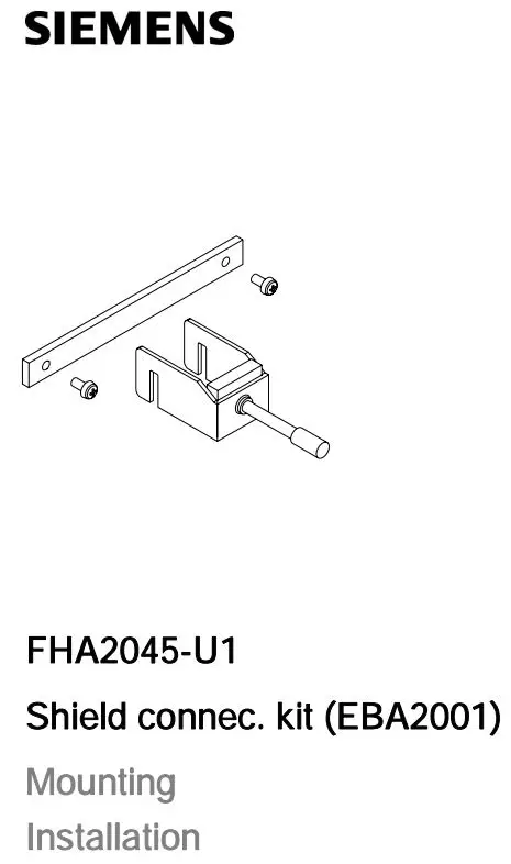 SIEMENS FHA2045-U1 EBA2001 Shield Connection Kit Installation Guide