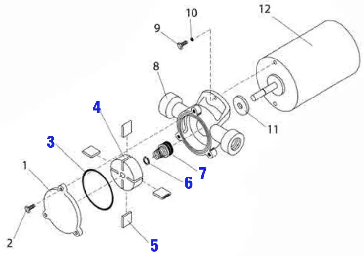 GROCO P 10 Pump Service Kit - Parts