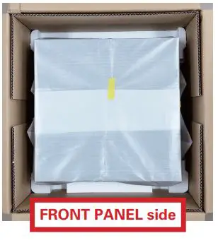 DENON AVR-X8500H AVC-X8500H HDMI 8K Upgrade User Guide - Place the product in the box with the front panel facing the “FRONT” cushion