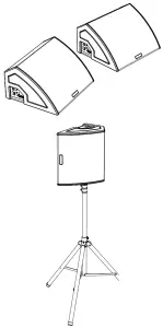 dB Technologies FLEXSYS FMX10 Active PA Speaker - tripod stand