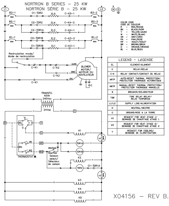 NORTRON B Series Electric Furnace- Wiring Diagrams 2