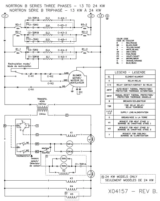 NORTRON B Series Electric Furnace- Wiring Diagrams 3
