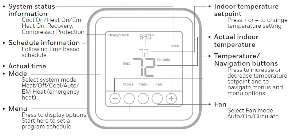 Honeywell T6 Pro Programmable Thermostat-figure1