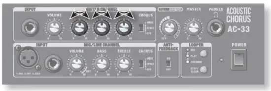 Roland AC 33 Musical Instruments and Professional Audio System - Adjusting the tone 1