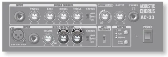 Roland AC 33 Musical Instruments and Professional Audio System - Adjusting the tone 2