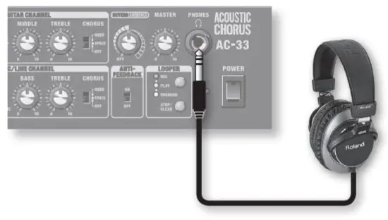 Roland AC 33 Musical Instruments and Professional Audio System -Using headphones