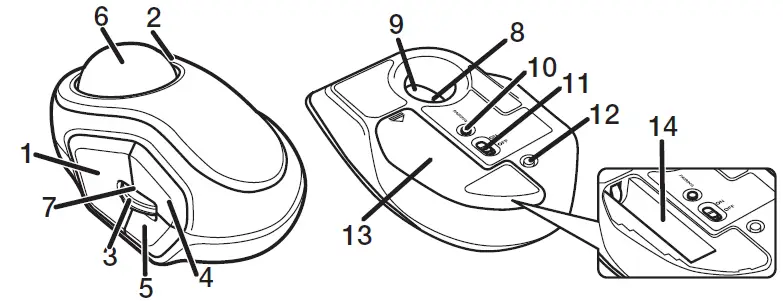 ELECOM M-MT2BR Bluetooth (R) Mobile Trackball Index Finger Operation Type-1