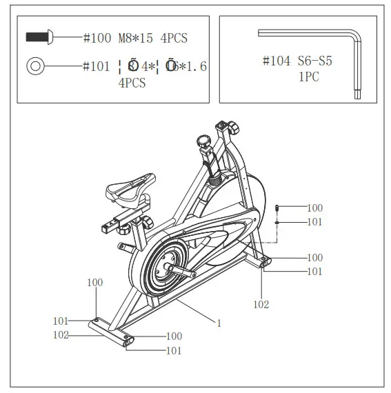 SUNNY SF B1879 Synergy Exercise Bike Stationary Indoor Cycling - STEP 1