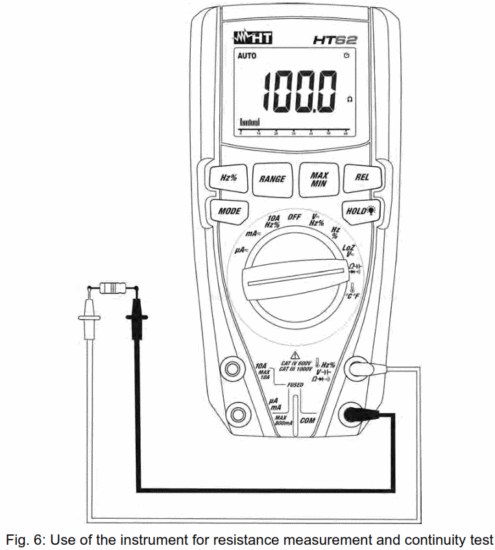 HT61 TRMS Digital Multimeter with 6000 Counts and Current Up To 10a - Fig 5