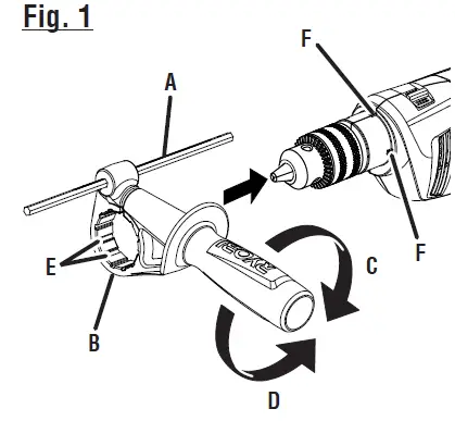 RYOBI D620H 5-8 Inch Hammer Drill Owner's FIG 2