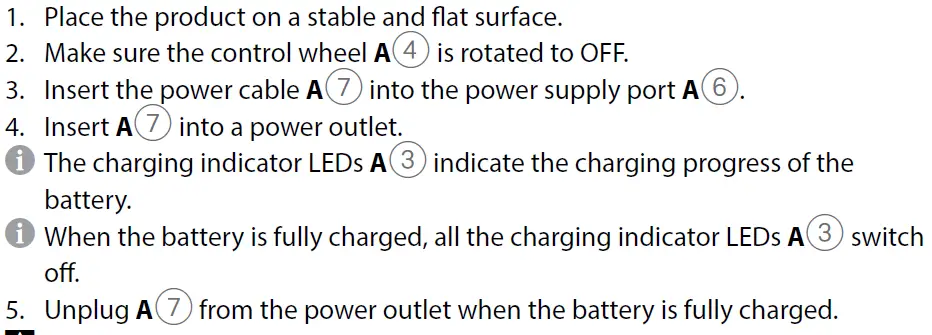 Charging the product