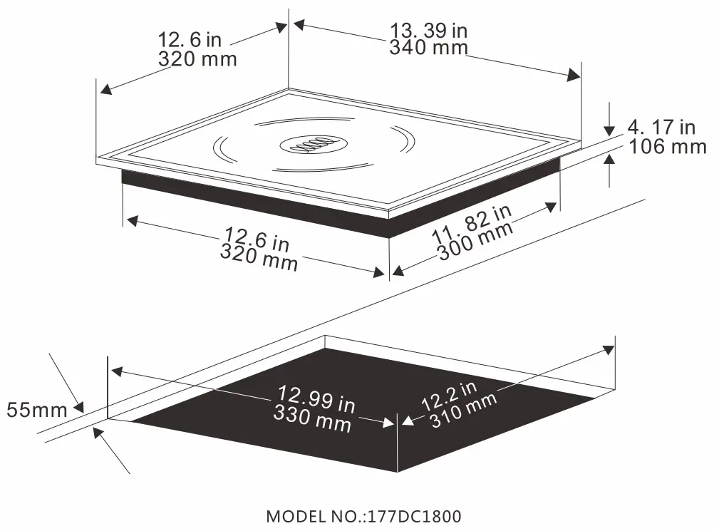 AVANTCO 177DC1800 1800 Watt Drop In Induction Range - 6