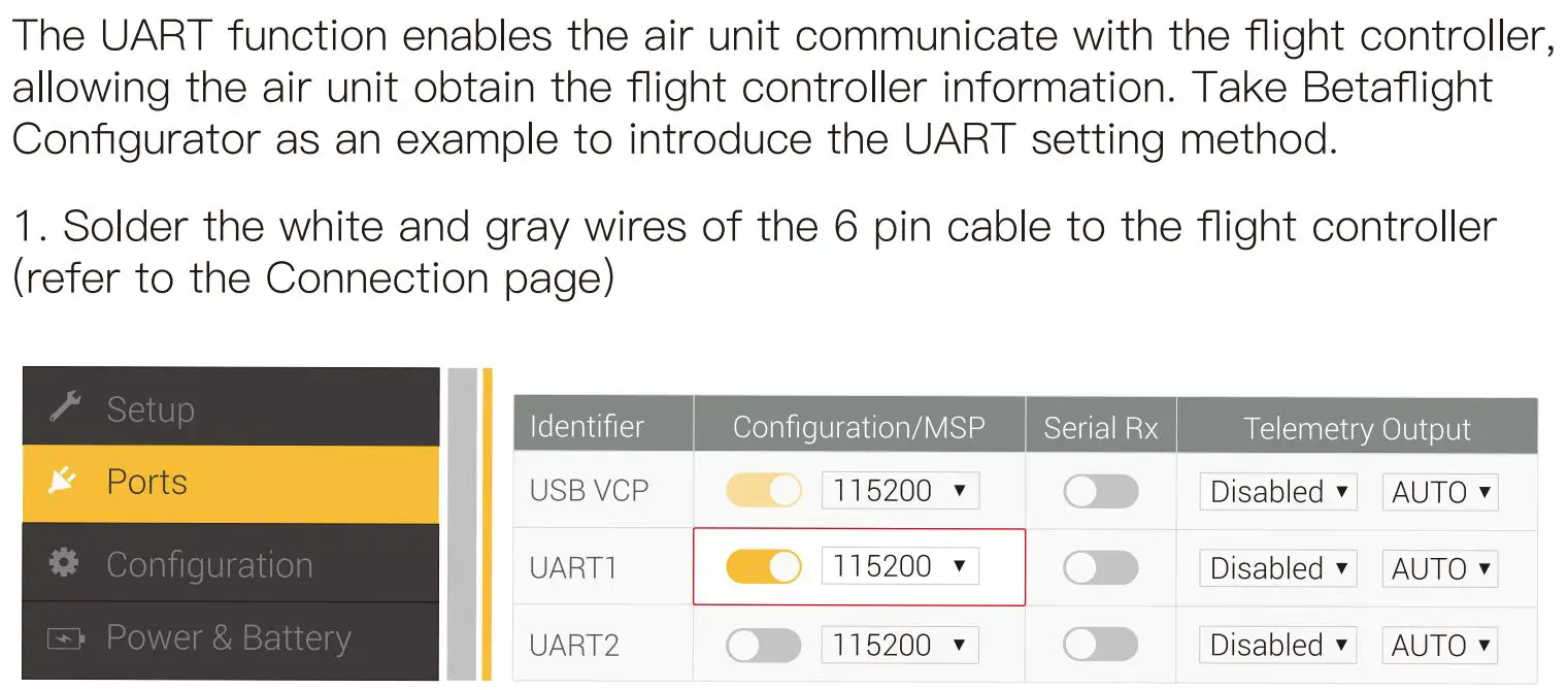 Walksnail AVATAR KIT User Guide - UART