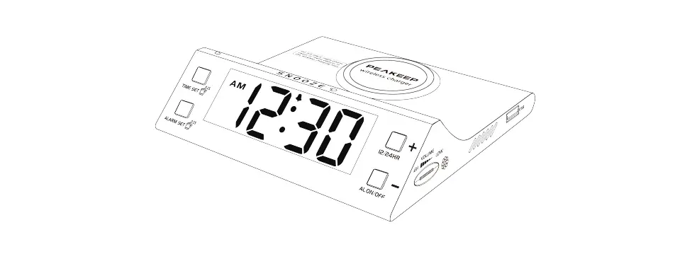 Peakeep Mhp-2021 Wireless Charging Alarm Clock Instructions