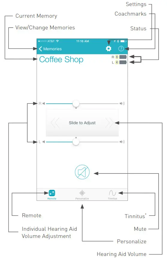 TRULINK Hearing Control App - Current Memory